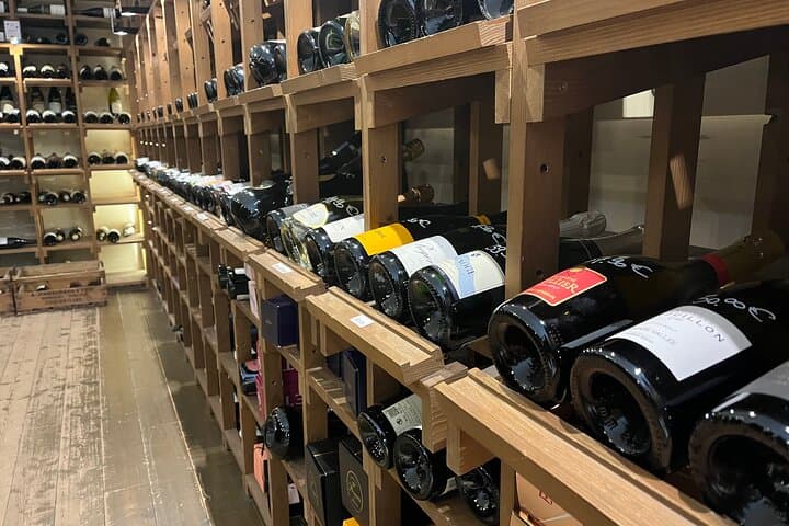 the wine shop with bottles of wine
