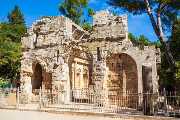 Temple of Diana: The romantic ruins nestled in the heart of the Jardins de la Fontaine, a favourite place to walk in Nimes.