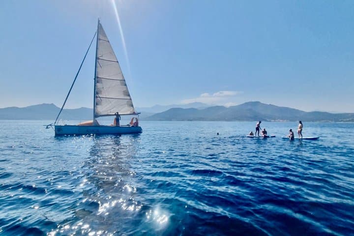 Sailing boat ride at sea