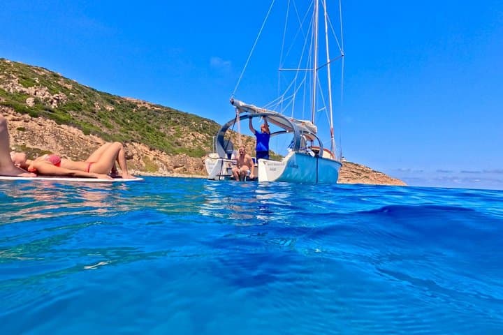 Sailing boat ride at sea