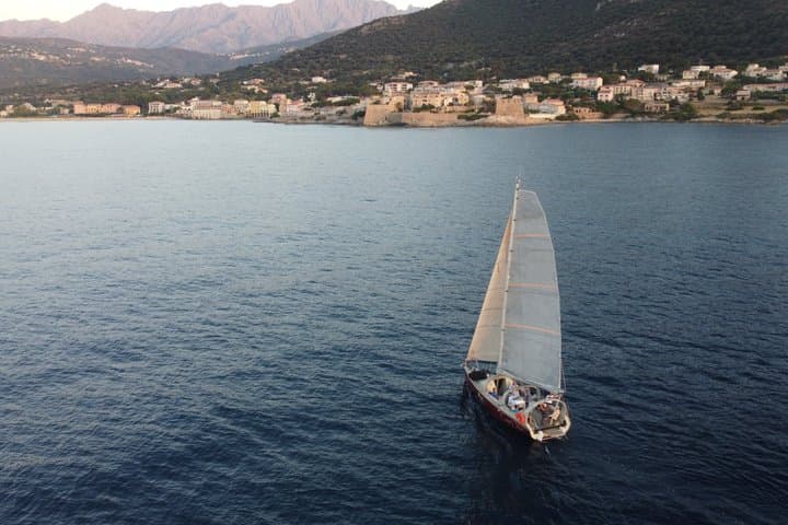 Sailing boat ride at sea