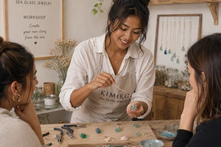 Paris Create Your Own Sea Glass Pendant and Earrings Set