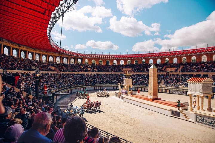 Entrance to Puy du Fou a unique park in the Vendée