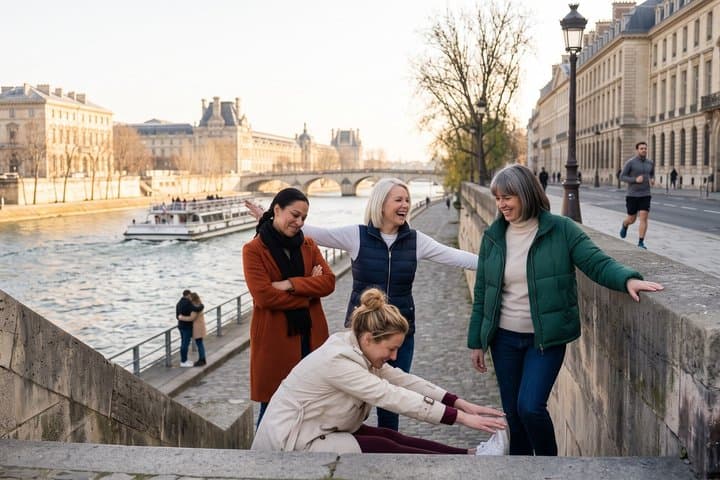 Private Paris Pilates and Walking Tour for British Divorcées