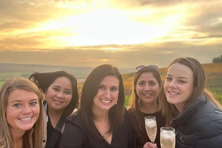 From Paris Champagne Sunset Tour with Dinner Tastings and Pickup