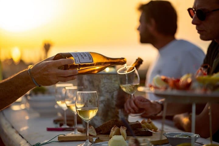 Pop up oyster bar on Normandy beach