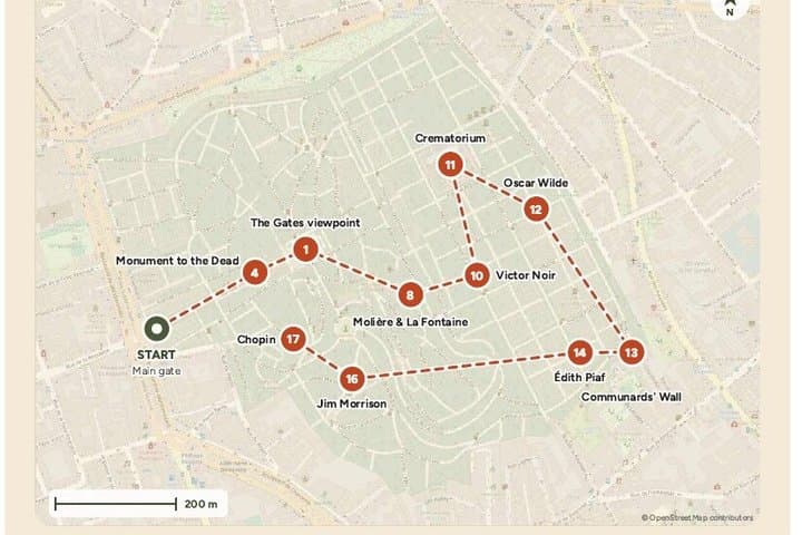 Père Lachaise Cemetery Self Guided Walking Tour with Audio Guide