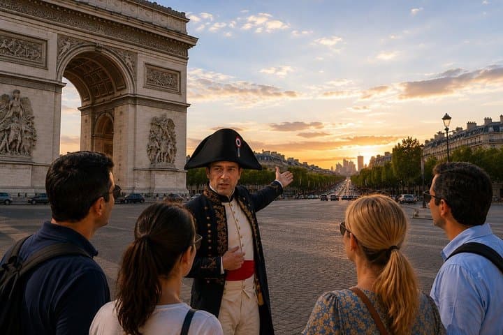 Around Arc de Triomphe with Napoleon Unique Tour By An Actor