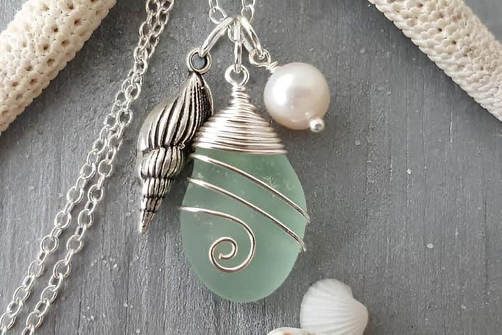 Paris Create Your Own Sea Glass Pendant and Earrings Set