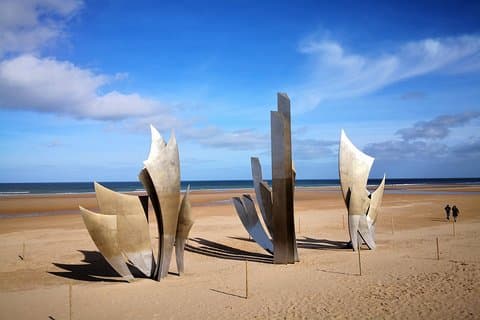 Omaha Beach, Saint Laurent sur Mer, Normandy. Landing zone "Easy Green" - Monument "The Braves".