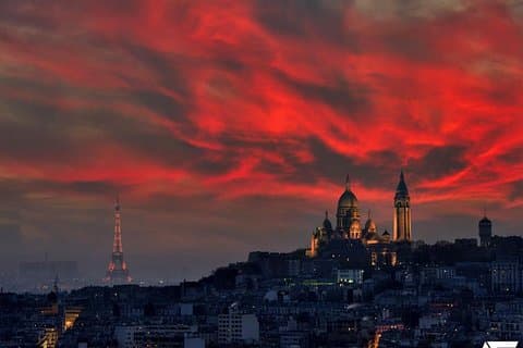 Montmartre with the view of Eiffel Tower