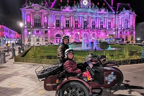 Romantic night sidecar ride with tasting