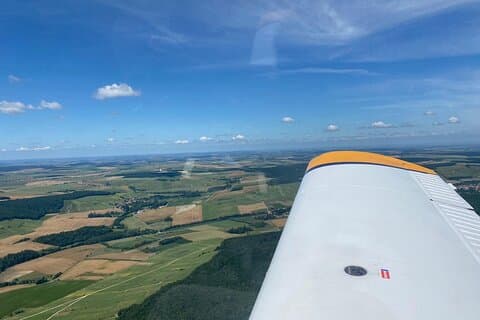 Flying over and tasting in the champagne vineyards.