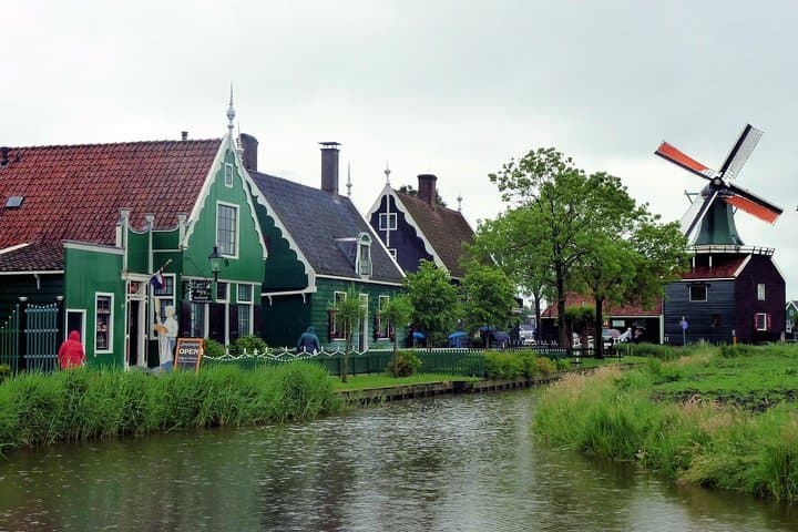 Unique windmill village Zaanse Schans in Netherlands