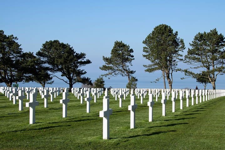 Omaha Beach, Normandy. U.S Military Cemetery in Colleville-sur-Mer.