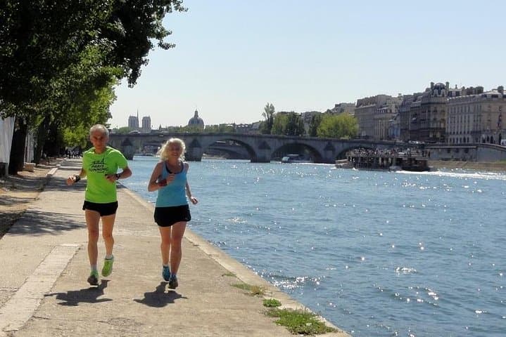 Running along the river Seine