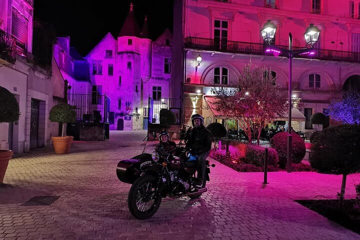 Romantic night sidecar ride with tasting