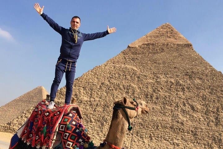Camel Ride Trip at Giza Pyramids During Sunrise Or Sunset