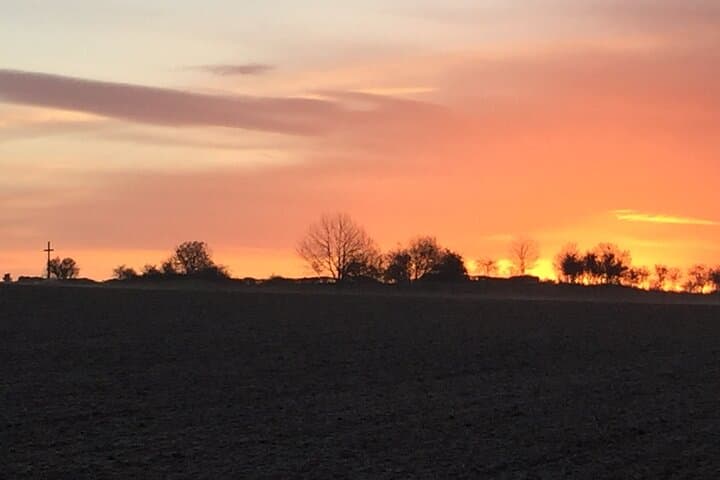 Sun rising over the scarred landscape of Lochnagar crater