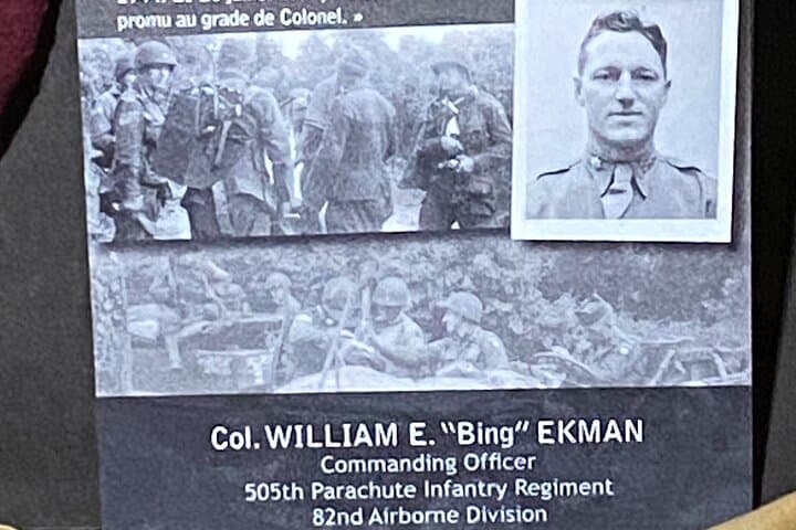 Personal belongings of Colonel William E. Ekman Commanding Officer 505th PIR, 82nd Airborne Division, in Museum Carentan