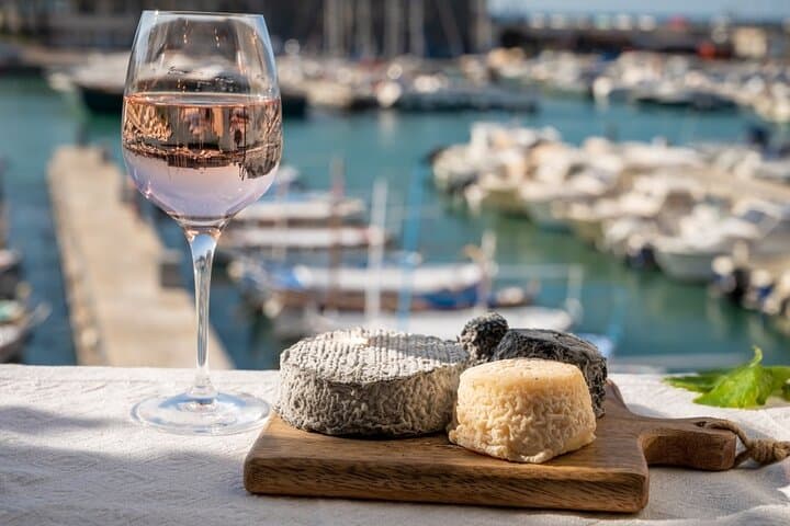 Wine & cheese tasting at the port of Menton