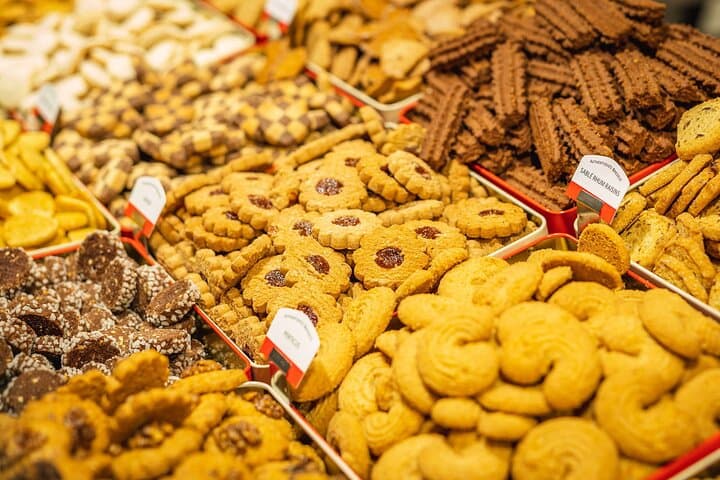 traditional Christmas cookies (bredele) during the Christmas Market of Strasbourg