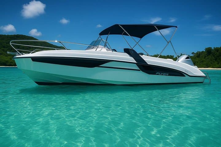 Cruising in turquoise waters near the Lérins Islands