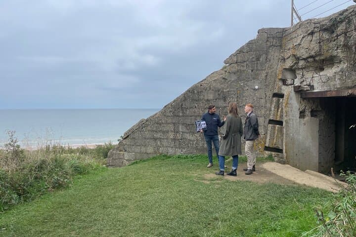 Omaha Beach, on the top of the German defenses