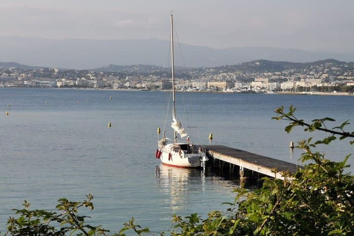 Aperitif on the island in vintage sailboat