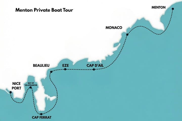 Private Boat Tour from Nice to Monaco, Cannes, Eze or Menton