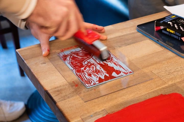 Hands On Block Print Workshop at a Nice Craft Brewery