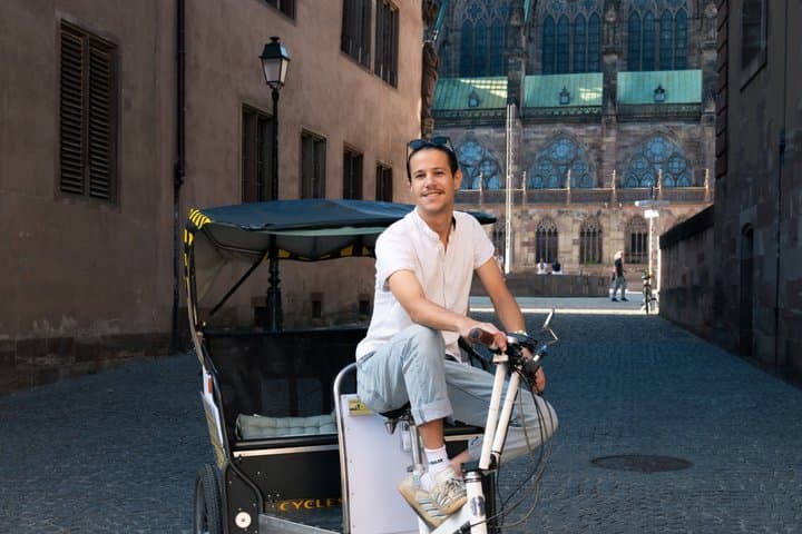 Explore Strasbourg in a comfortable rickshaw tuk-tuk