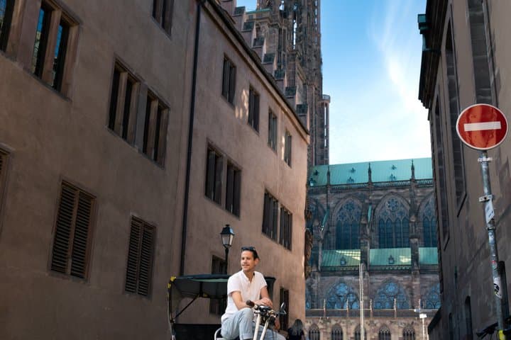 Explore Strasbourg in a comfortable rickshaw tuk-tuk