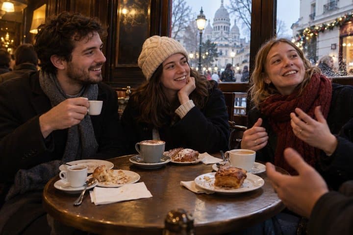 Paris Montmartre Markets Coffee and Pastry Christmas Private Tour