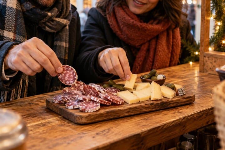 Paris Christmas Food Tour Galeries Lafayette and Tuileries Market